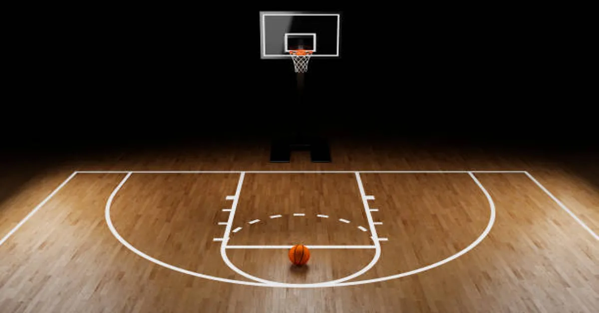 Basketball Court with a Basketball